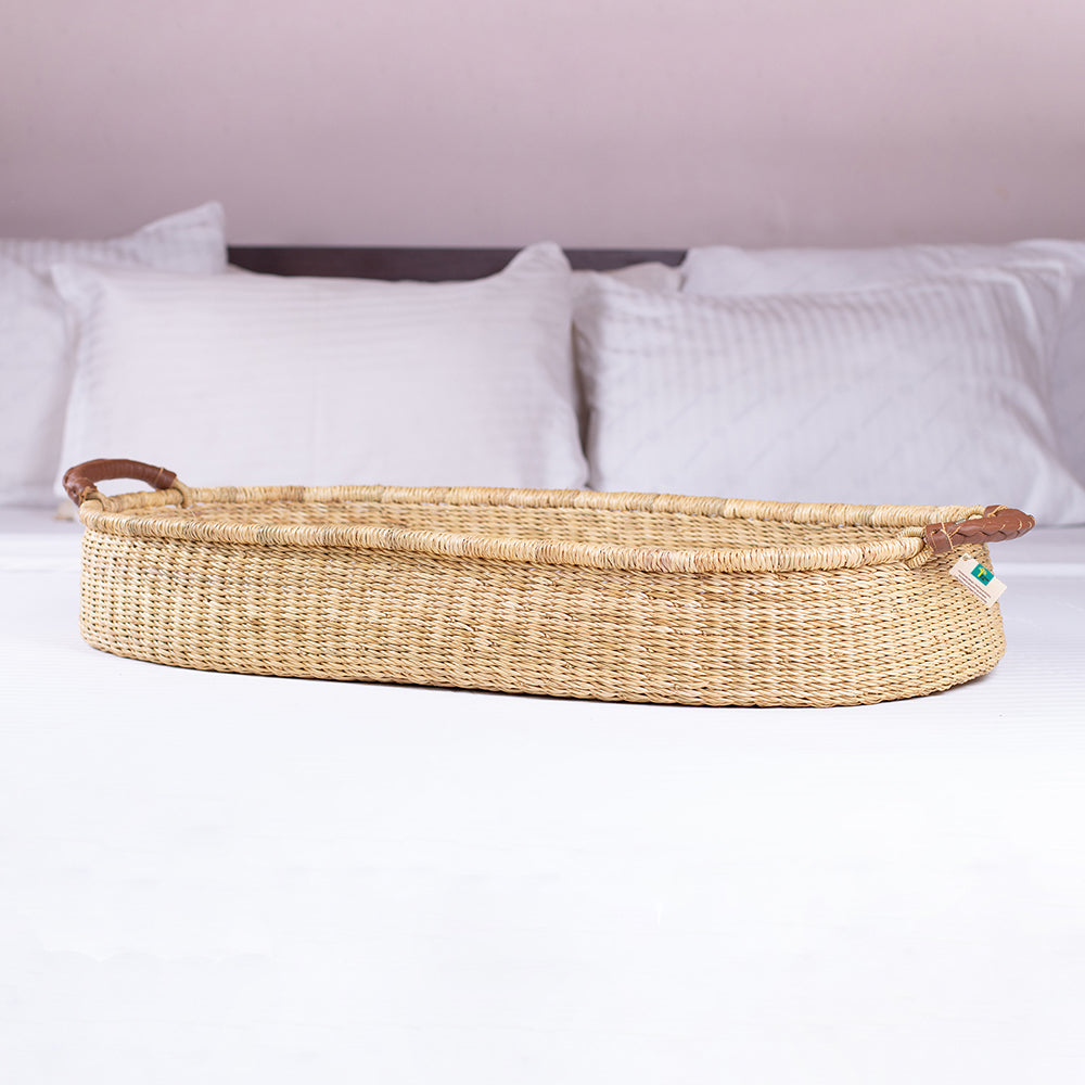 Handwoven Changing Basket Natural Design Dua