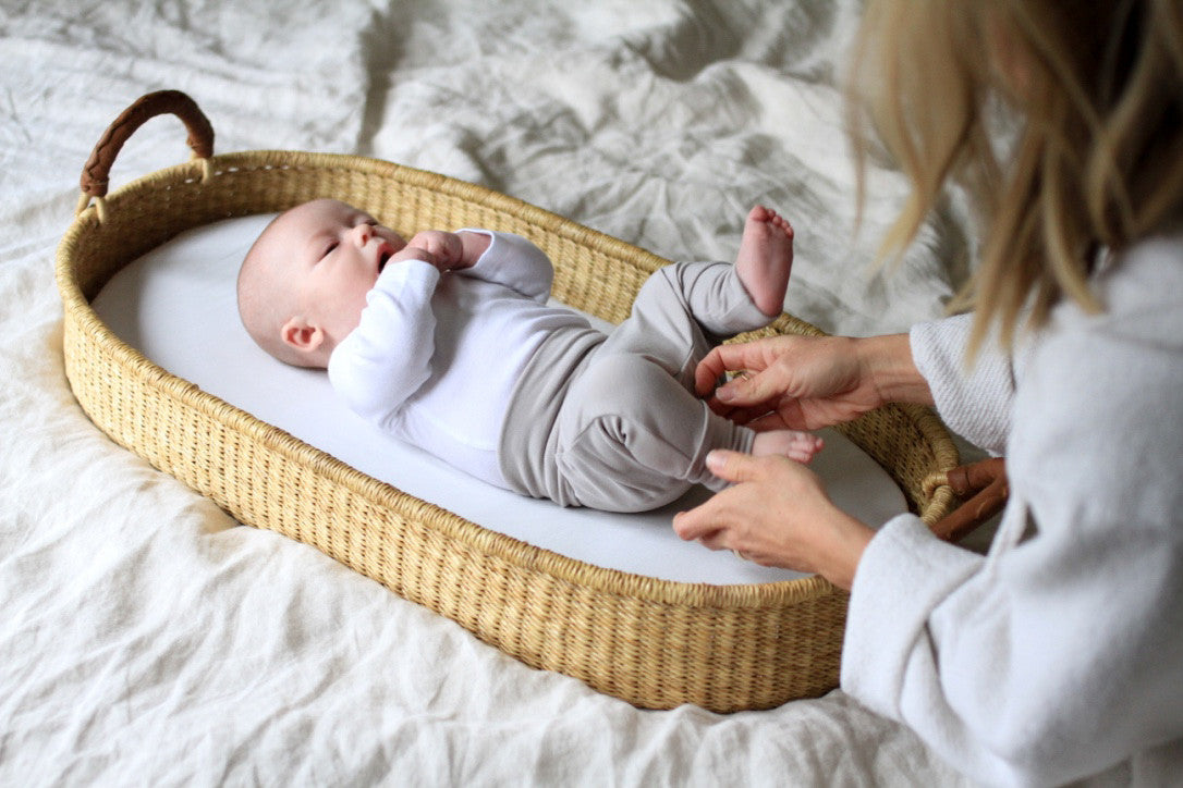 Handwoven Changing Basket Natural Design Dua